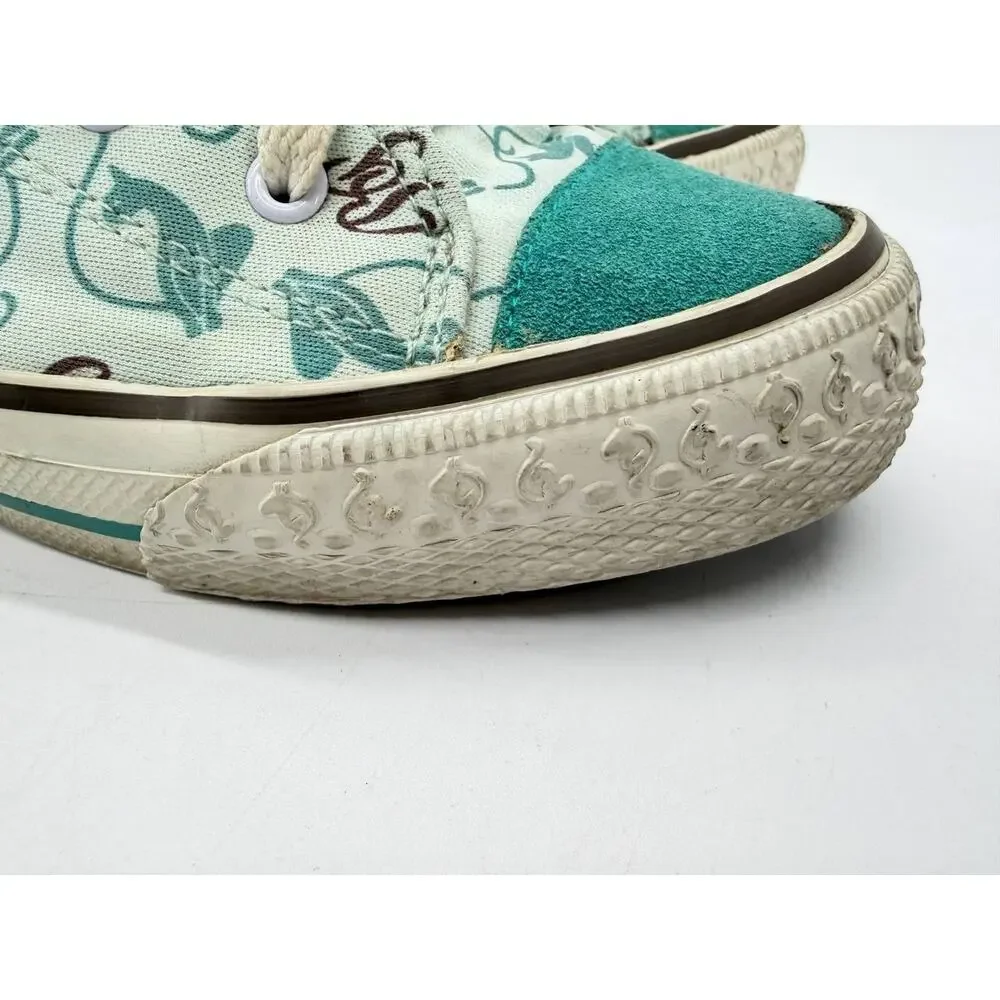 Vintage Y2K Baby Phat Logo Canvas High Top Sneakers Women Size 7 Aqua Cat